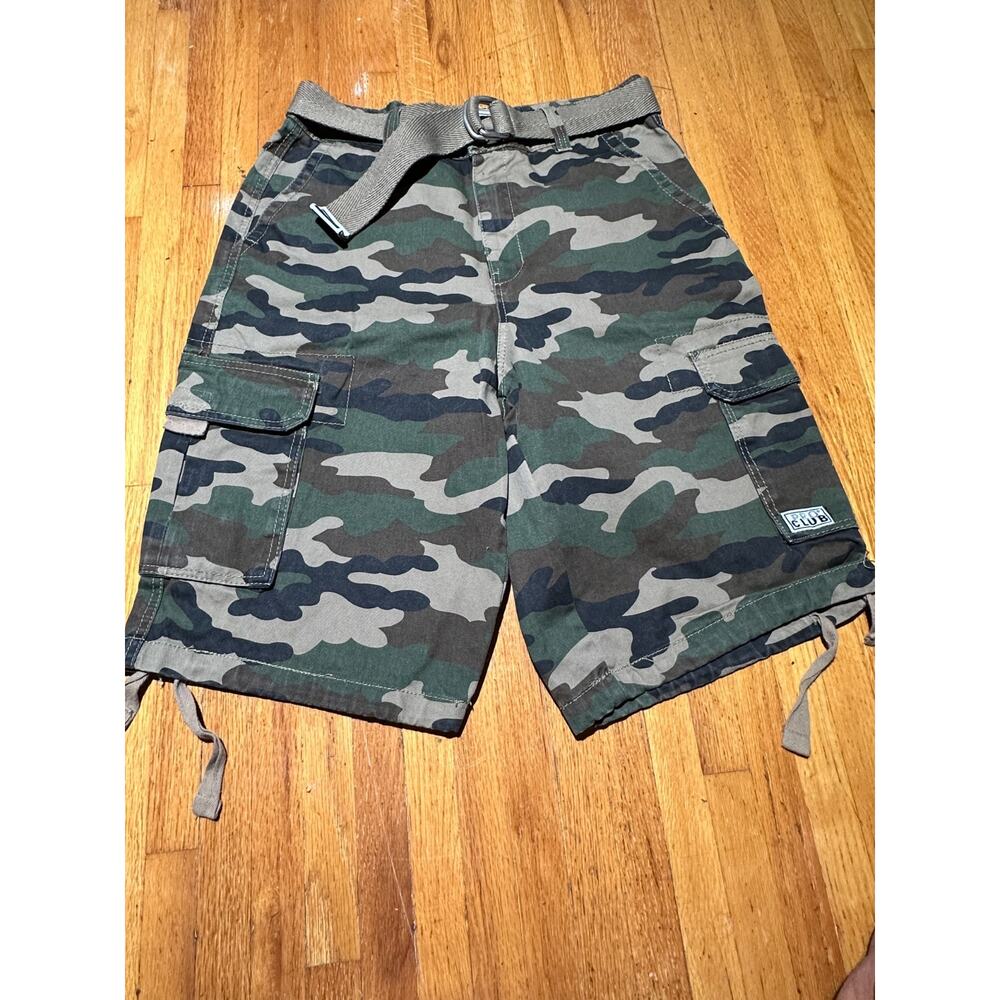 Men’s Camo Cargo Shorts New Without Tags Belted Military Style Size 32